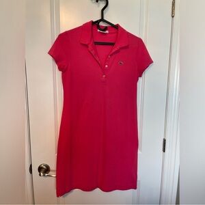 Lacoste Fuchsia Pink Pique Polo Dress